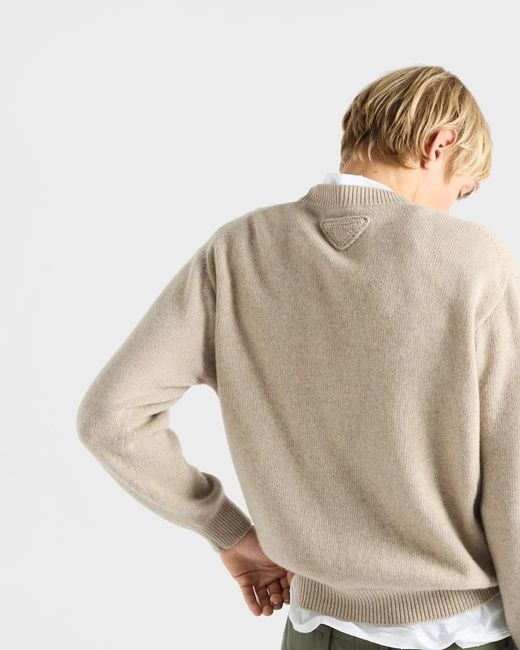 Prada Natural Cashmere Recycled Crewneck for men