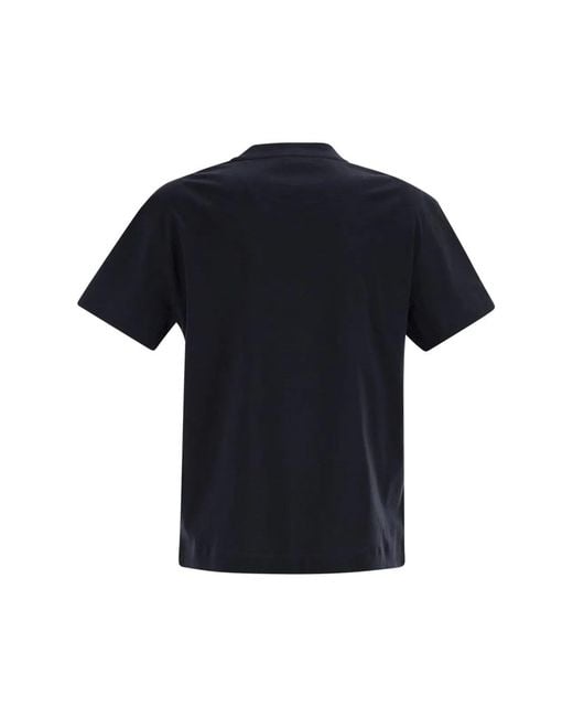 Brunello Cucinelli Black Cotton Jersey T-Shirt With Shiny Tab