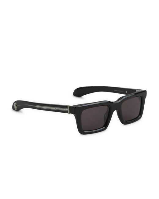 McQueen Black Rectangular Frame Sunglasses