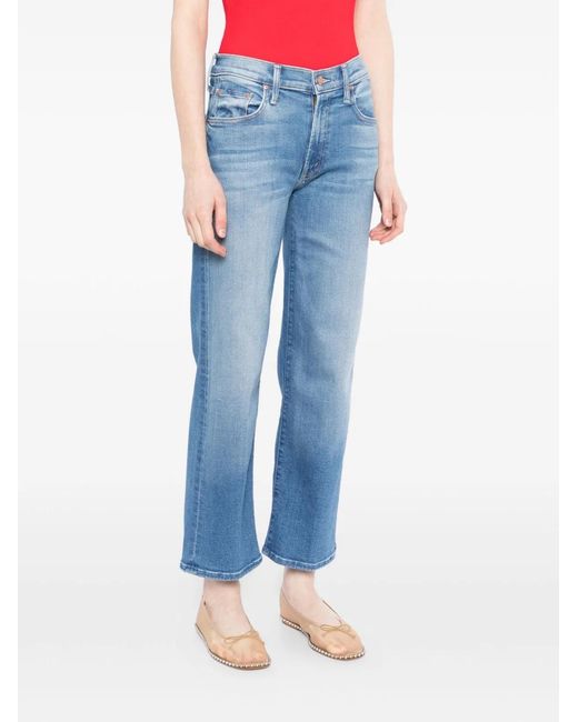 Mother Blue The Mid Rise Rambler Straight Denim Jeans