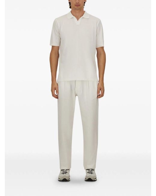 Herno White Cotton Derby Polo T-Shirt for men