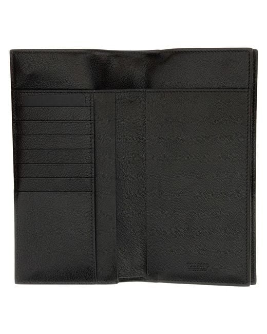 Tom Ford Black Vertical Leather Wallet