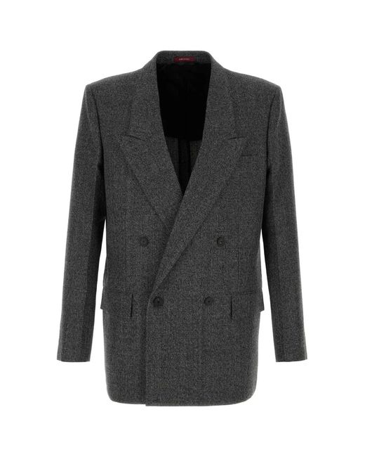 Gucci Black Melange Charcoal Wool Blazer for men