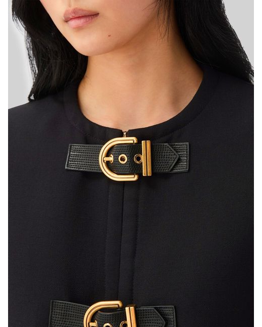 Versace Black Crop Natté Wool Jacket