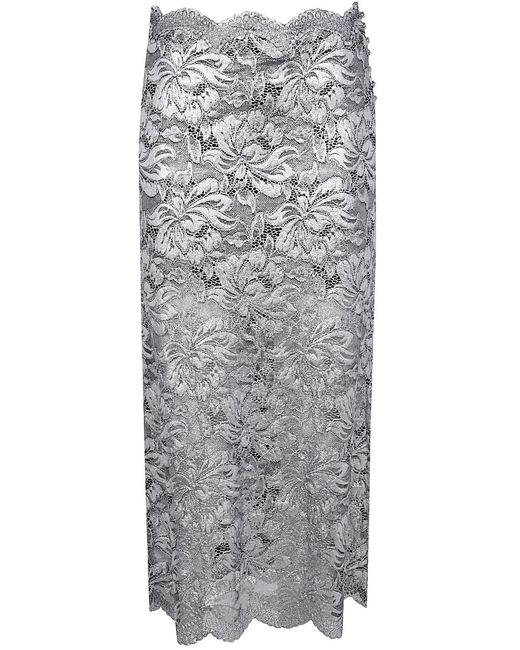 Rabanne Gray Long Lace Skirt
