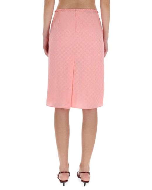 Gucci Pink Silk Skirt