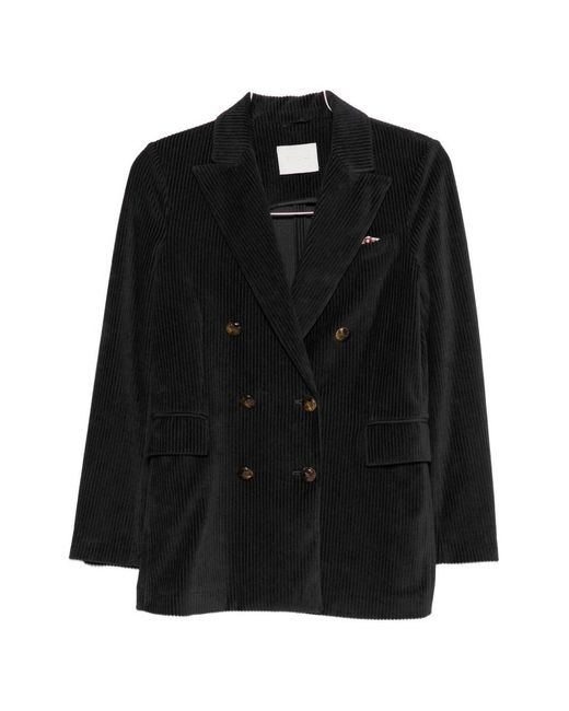 Circolo 1901 Black Cotton Double-Breasted Jacket
