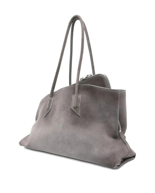 The Attico Gray "La Passeggiata" Medium Top Handle Bag