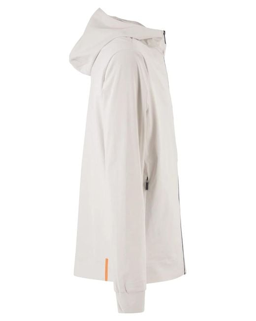 Rrd White Surflex Stretch Technical Hooded Jacket for men