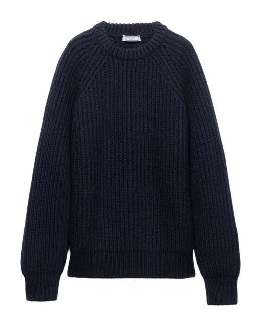 Prada Blue Wool Cashmere Sweater