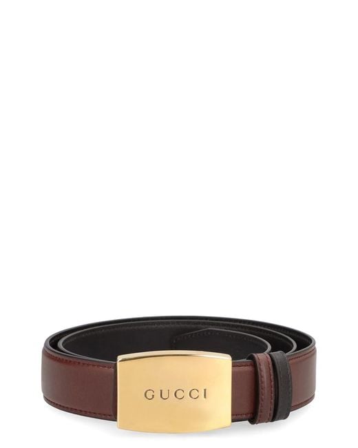 Gucci Brown Reversible Belt With Buckle for men