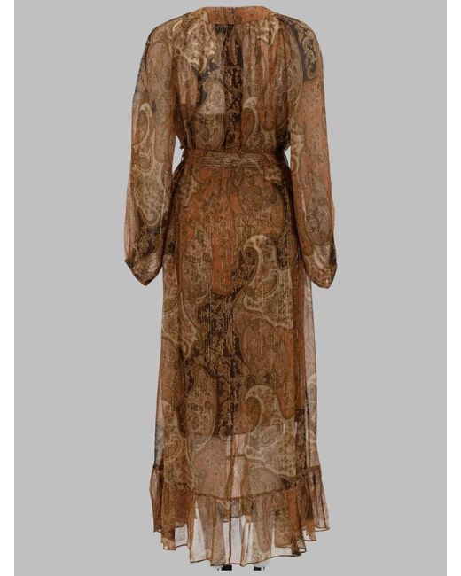 Zimmermann Brown Abito A Pipistrello "Carousel"