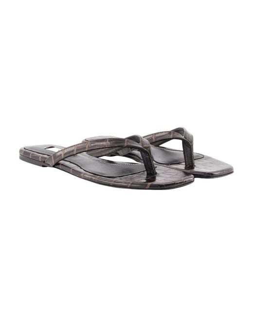 Totême  Brown Croco Sandals