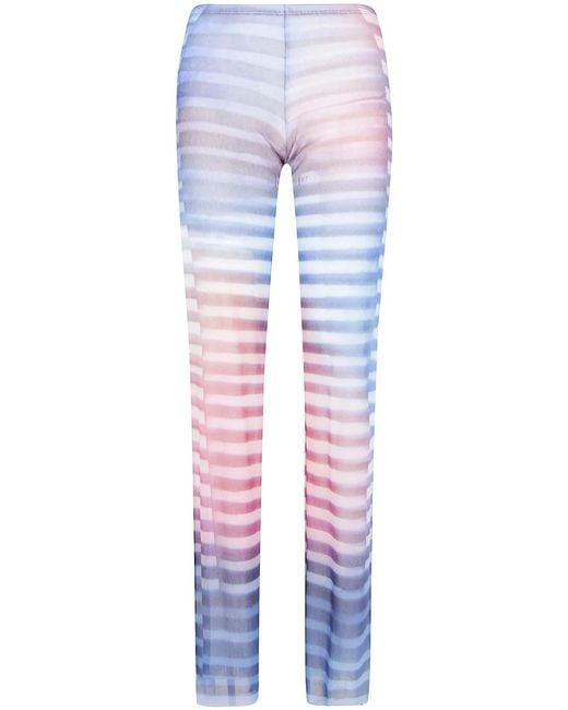 Jean Paul Gaultier Blue Mesh Trouser Printed "Air"
