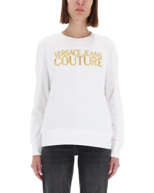 Versace Jeans Couture White Sweatshirt With Logo