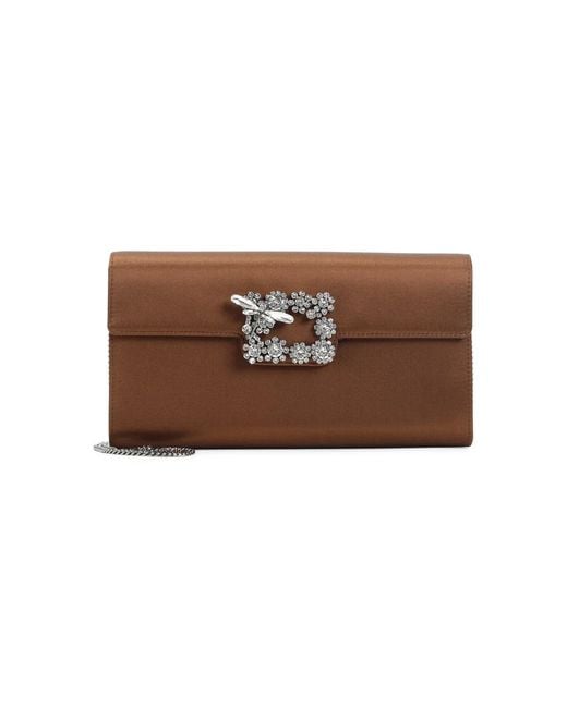 Roger Vivier Brown Dragonfly Flow Clutch Bag