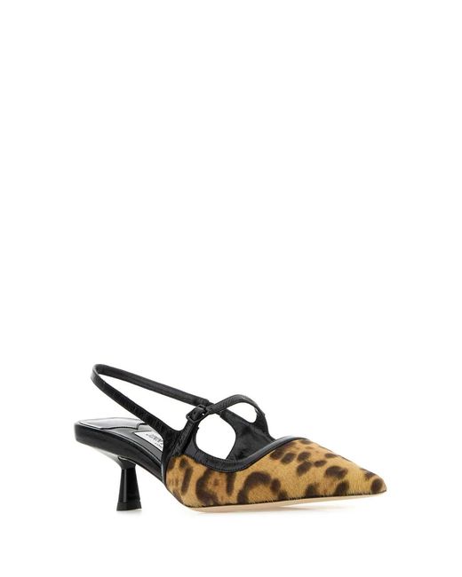 Jimmy Choo Brown Printed Calf Hair Didi Pumps