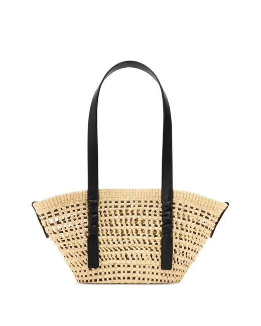 Loewe Metallic Braid Basket Tote Bag