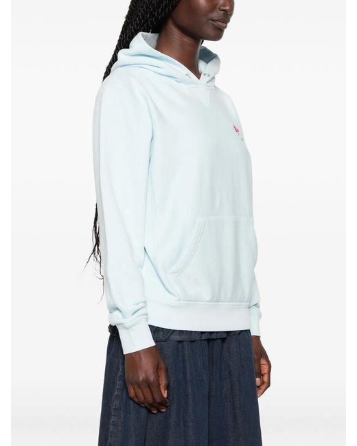 KENZO Blue Flower-Embroidered Hoodie