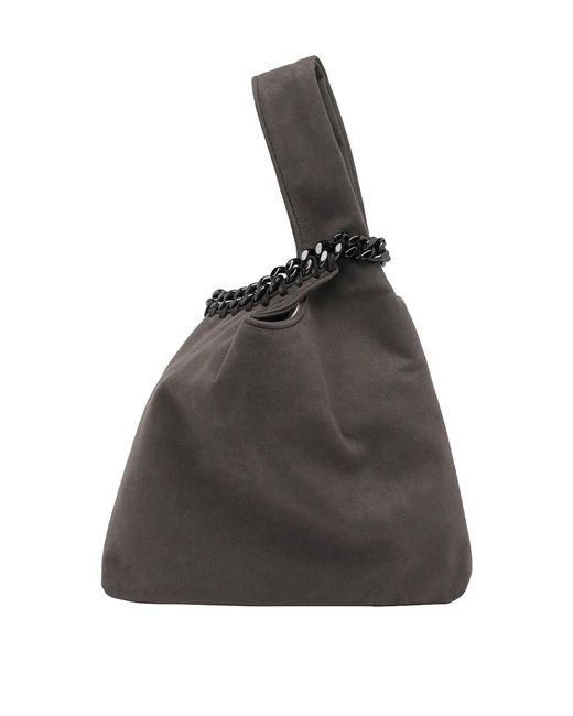 Stella McCartney Black Dark Taupe Falabella Wristlet Bag
