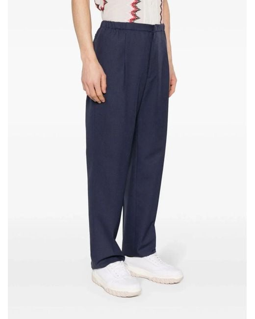 Fendi Blue Wool Pant for men