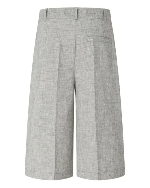 Pinko Gray Linen Shorts