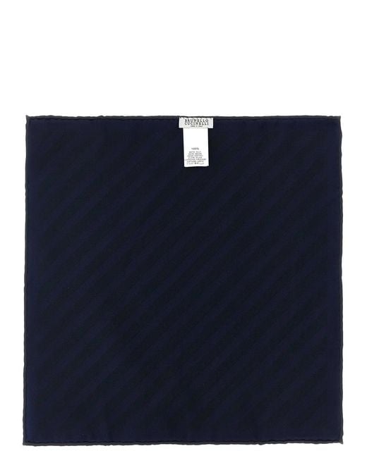 Brunello Cucinelli Blue Regimental Pocket Clutch for men