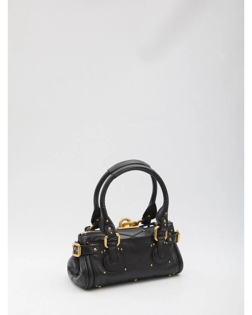 Chloé Black Stud-Embellished Padlock Shoulder Bag