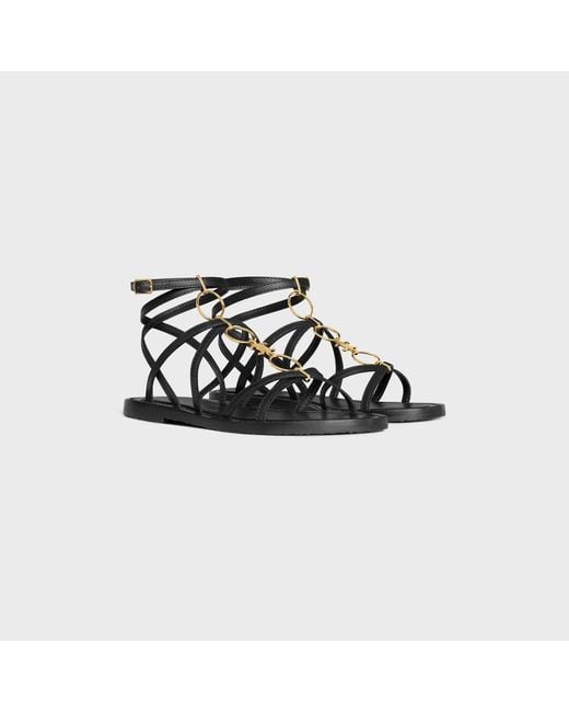 Céline Black Strappy Jewel Sandal