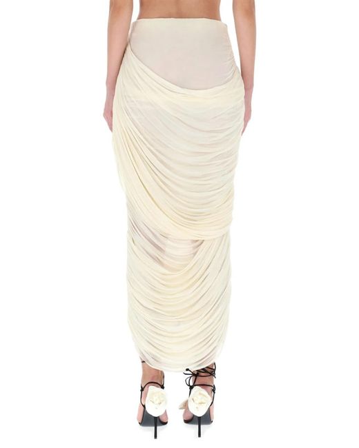 Magda Butrym Natural Draped Midi Skirt