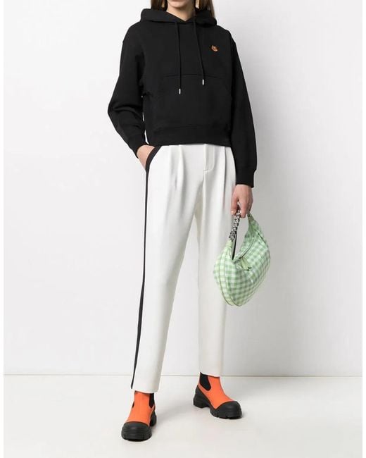 KENZO Black Tiger Crest Logo Boxy Hoodie