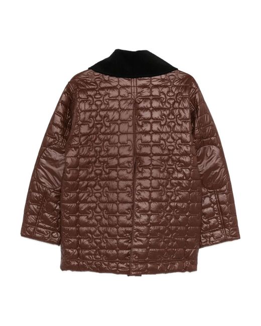 Ganni Brown Giacca Midi Trapuntata