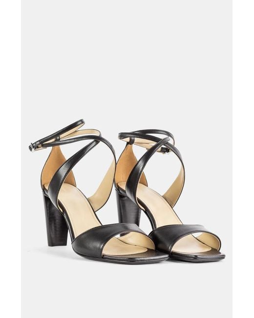 Lemaire Brown Sandale À Brides Croisées En Nappa D'Agneau Cross Sandals 80 Noir
