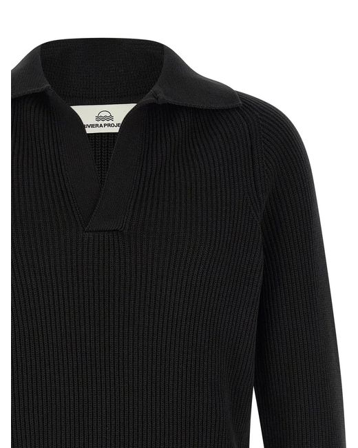 Rivvia Projects Black Polo Sweater for men