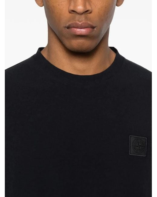 Stone Island Black Logo T-Shirt for men