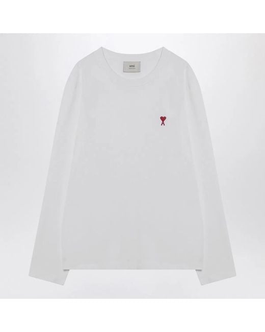 AMI White Ami De Coeur Sweater for men