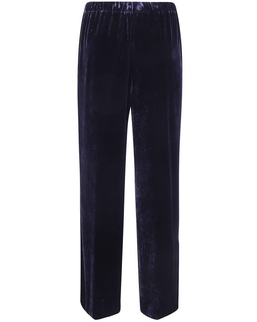 Antonelli Blue "Tazio" Velvet Silk Trousers