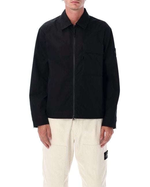 Stone Island Men's Black Ghost Project Overshirt