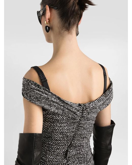 Dolce & Gabbana Gray Dolce & Gabbana Diagonal Print Dress