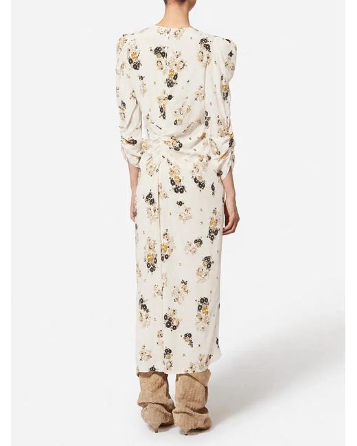 Isabel Marant Natural Albini Printed Silk Midi Dress