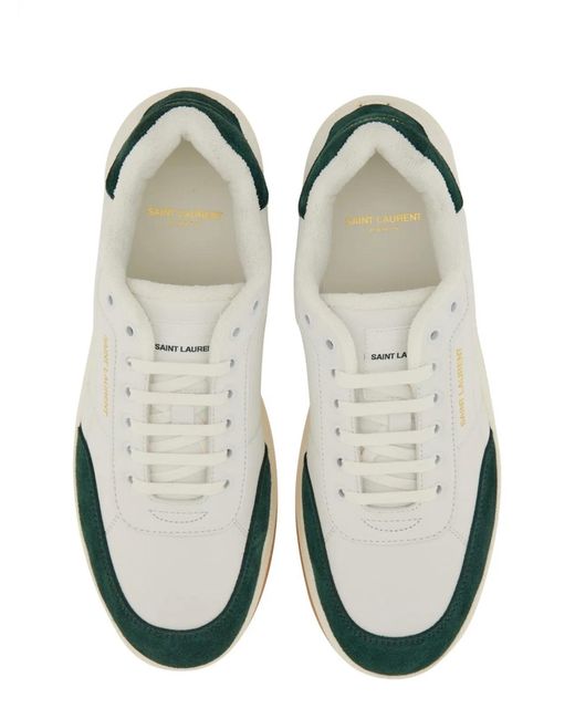 Saint Laurent White Smooth Leather "Sl/61" Sneaker for men