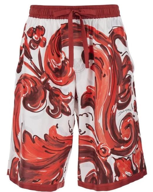 Dolce & Gabbana Red Dolce & Gabbana Cotton Trousers for men