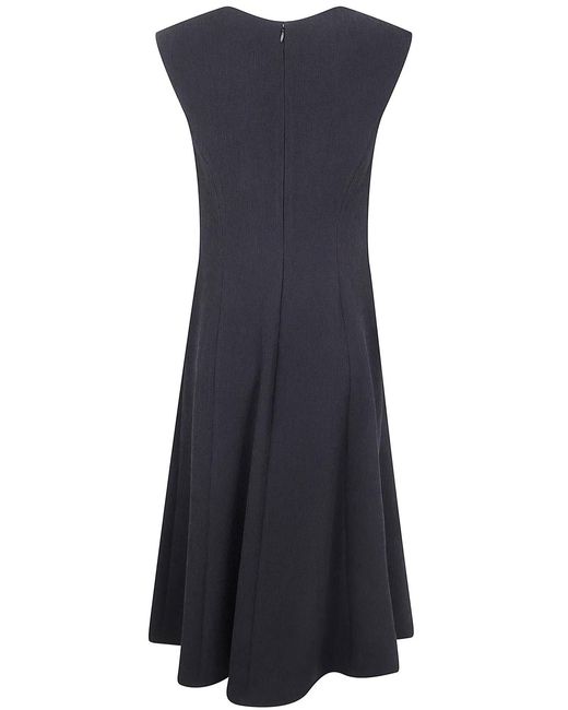 Emporio Armani Blue Sleeveless V-Neck Dress