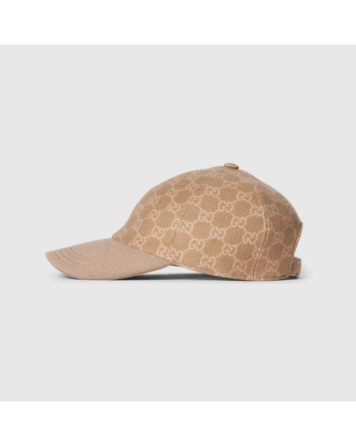 Gucci Natural Embroidered Wool Baseball Cap for men