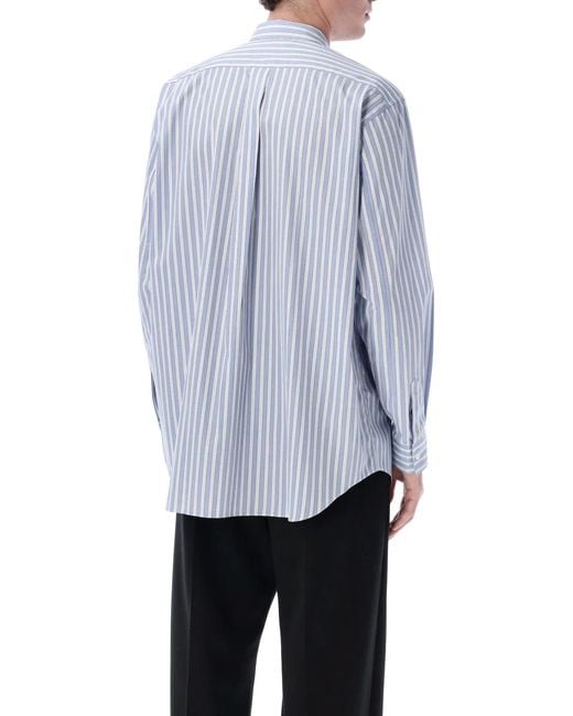Comme des Garçons Blue Shirt Shirt Striped Cotton Shirt for men