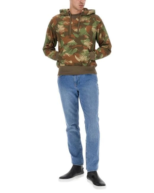 Moschino Blue Camouflage Sweatshirt for men