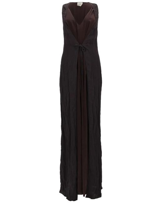 Alysi Black Silk Modal Polyamide Dress