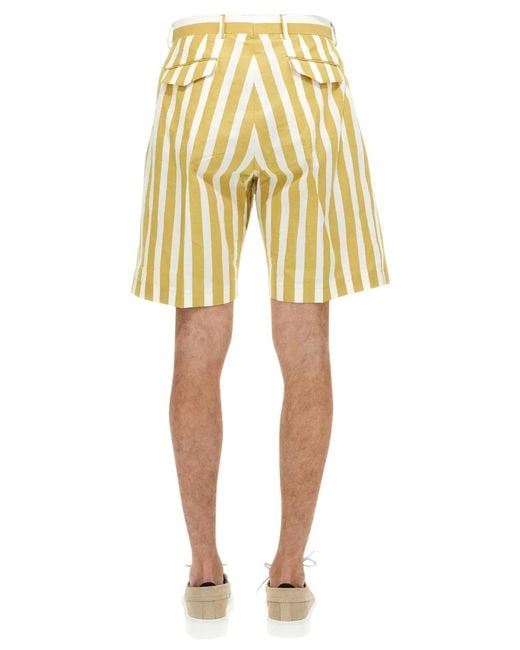 Paul Smith Yellow Deckchair Stripe Bermuda for men