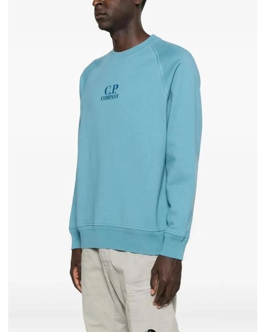 C P Company Blue C.P.Company Embroidered Sweater for men