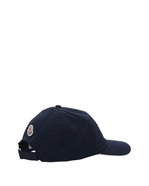 Moncler Blue Cotton Baseball Cap for men